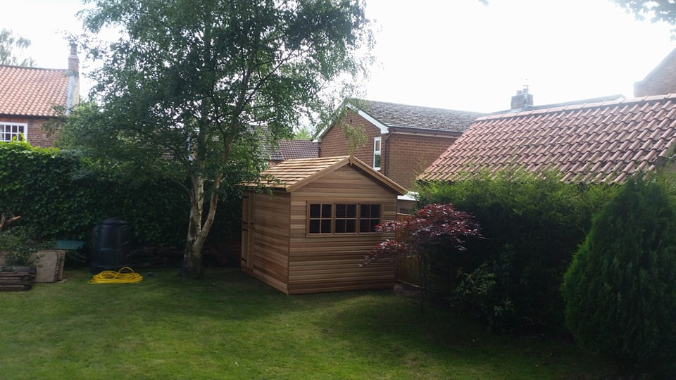 Western red cedar shed