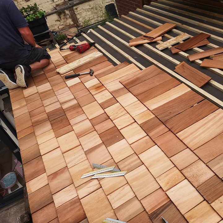 Cedar roof shingles