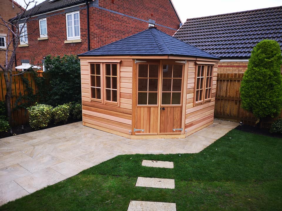 Cedar clad and shingled summerhouse