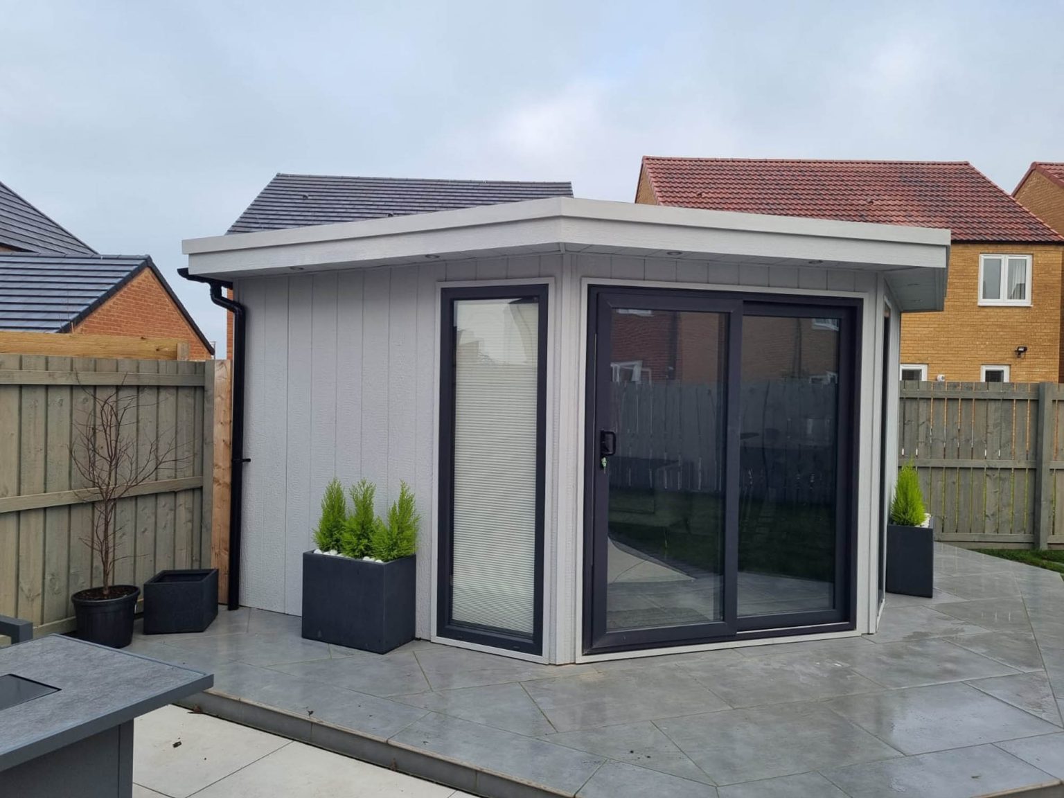 Light grey corner garden room Teesside