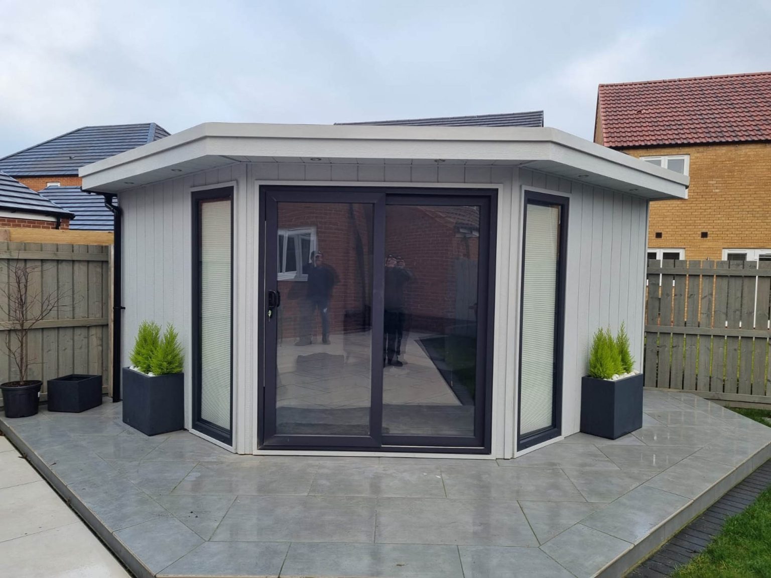 Light grey corner garden room Teesside
