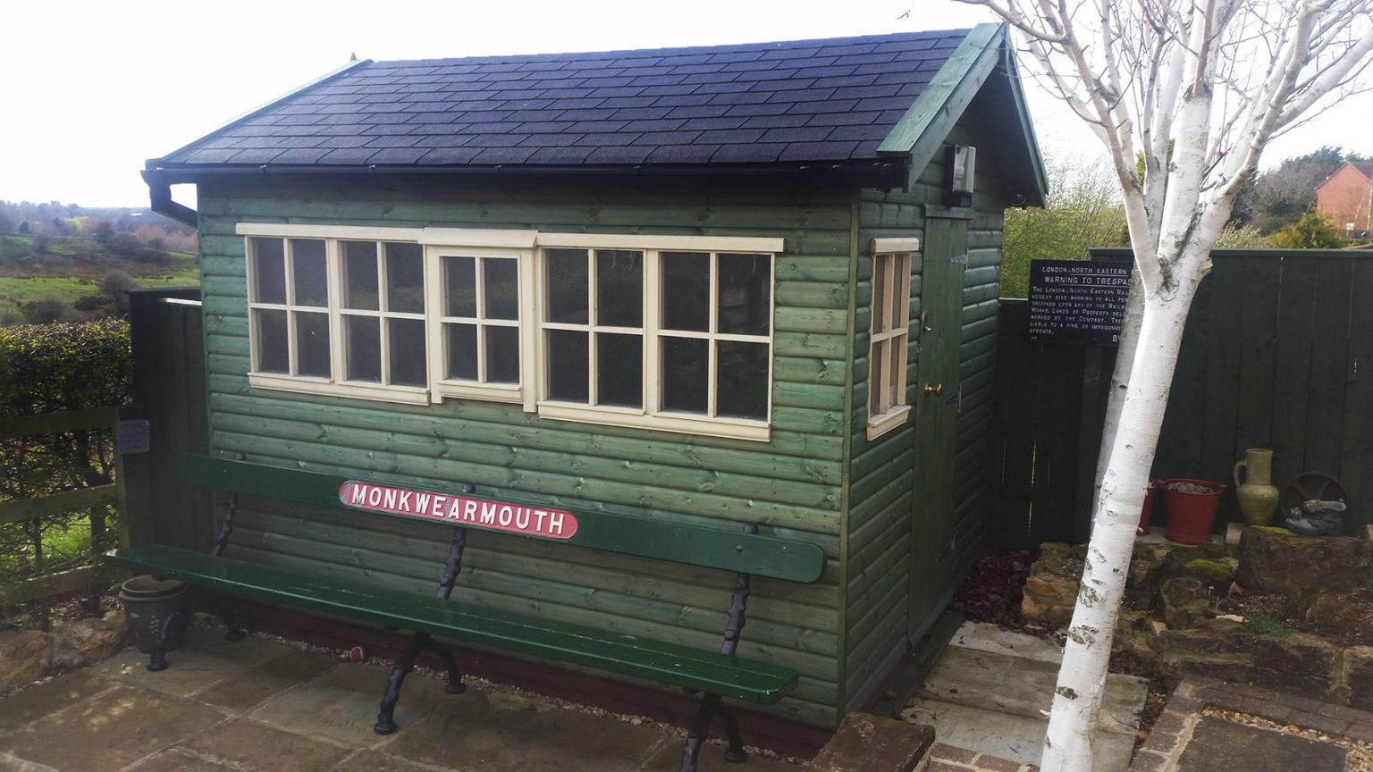 Garden hobby room for model train station
